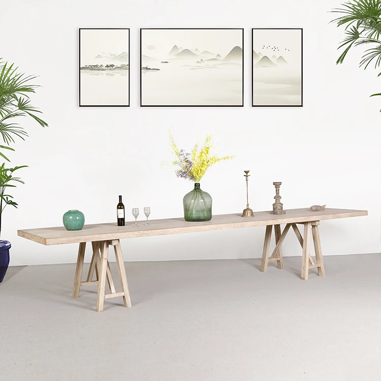 
Chinese antique natural reclaimed elm wood dining table 