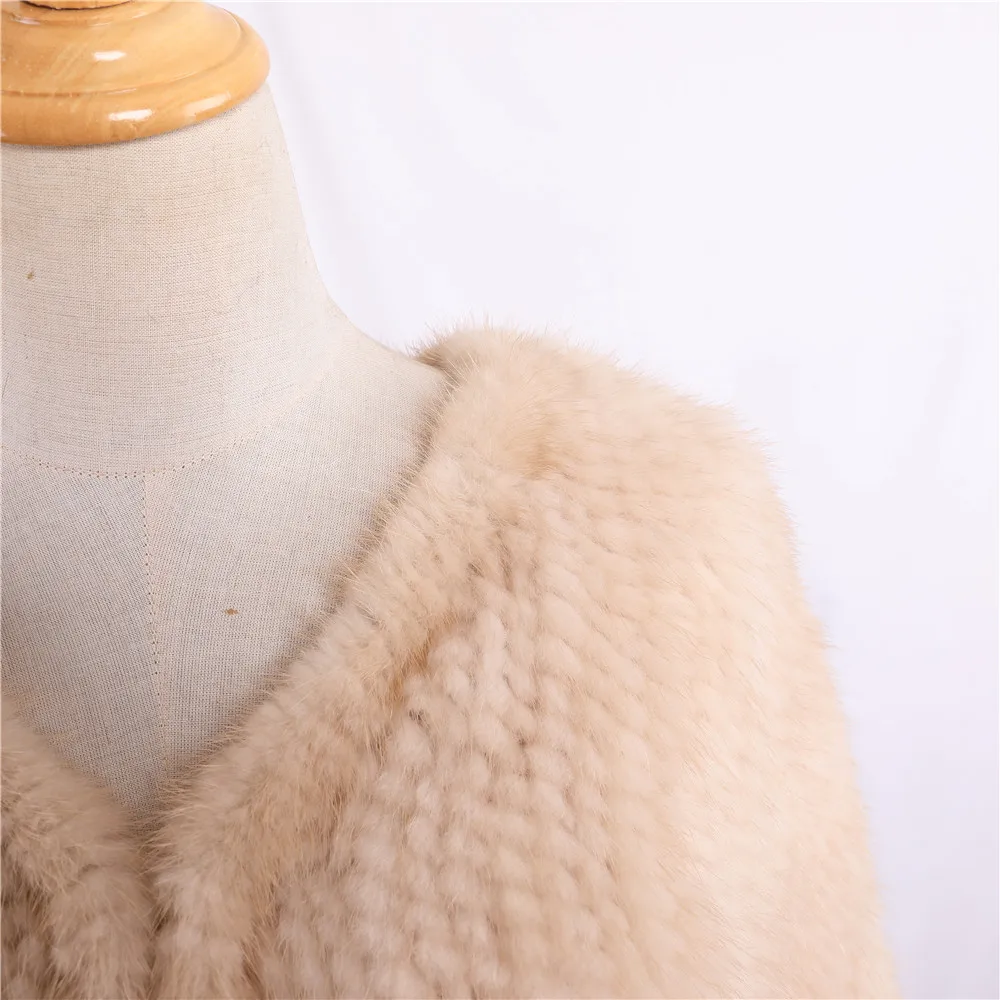 Luxury Genuine Mink Fur Knitted Shawl Wrap Cape Women Lady Real Fur Poncho coat Short Jacket Stole Party Wedding opera cape
