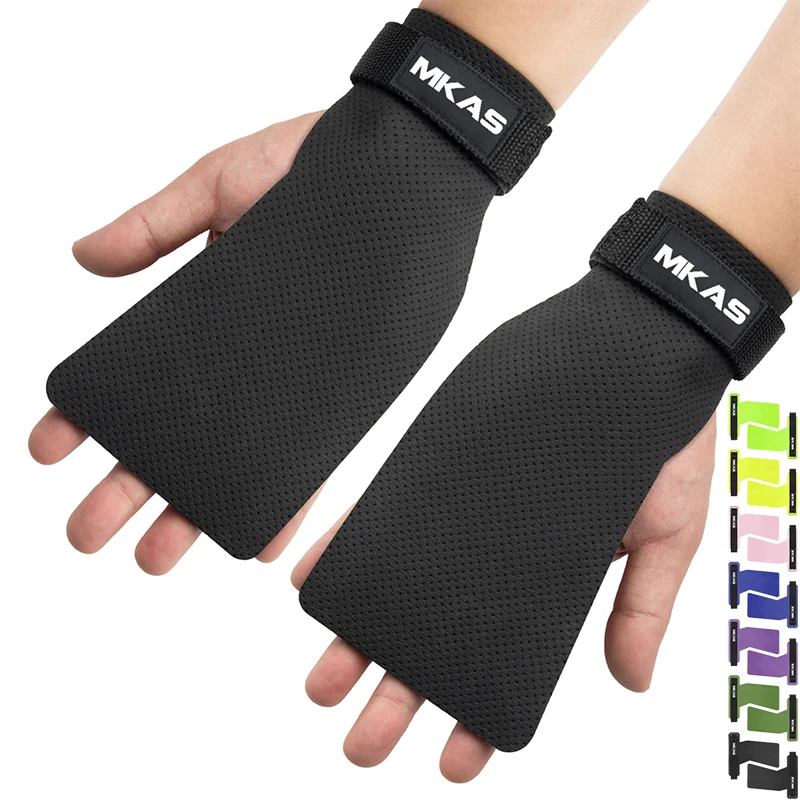 MKAS Microfiber Fitness Gymnastics Grips For Bars Deadlift Powerlifting Hand Grip Weightlifting Weight Lifting Grip