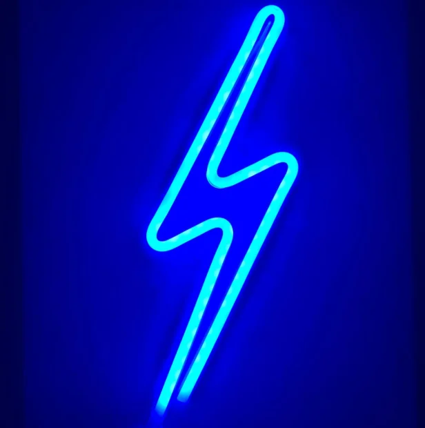 electronic Neon Sign board LED Lightning Bolt - LED Very Bright with USB Plug Light Signs Neon Signs for Wall Decor