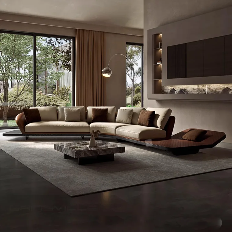 Высококачественный итальянский дизайнерский новейший дизайн кожаный тканевый диван роскошная мебель для гостиной итальянский диван