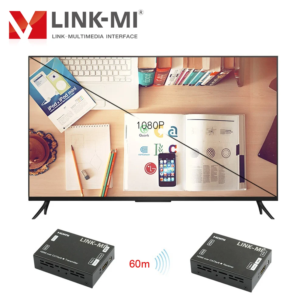 3D video FHD Video 60m HDMI IR Extender over CAT5e/6 HDMI Transmitter & Receiver with IR Control 1080P Rates up to 2.25Gbits