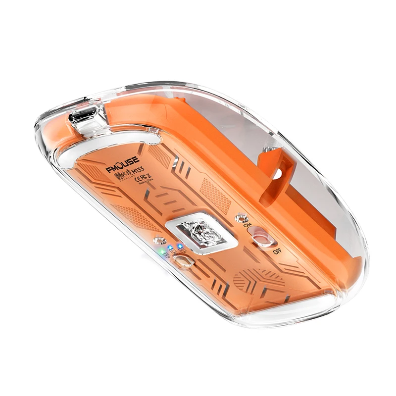 Custom LOGO 3 Modes Transparent unique Wireless Mouse For Desktop Notebook 5D Rechargeable Magnetic Quiet Mice