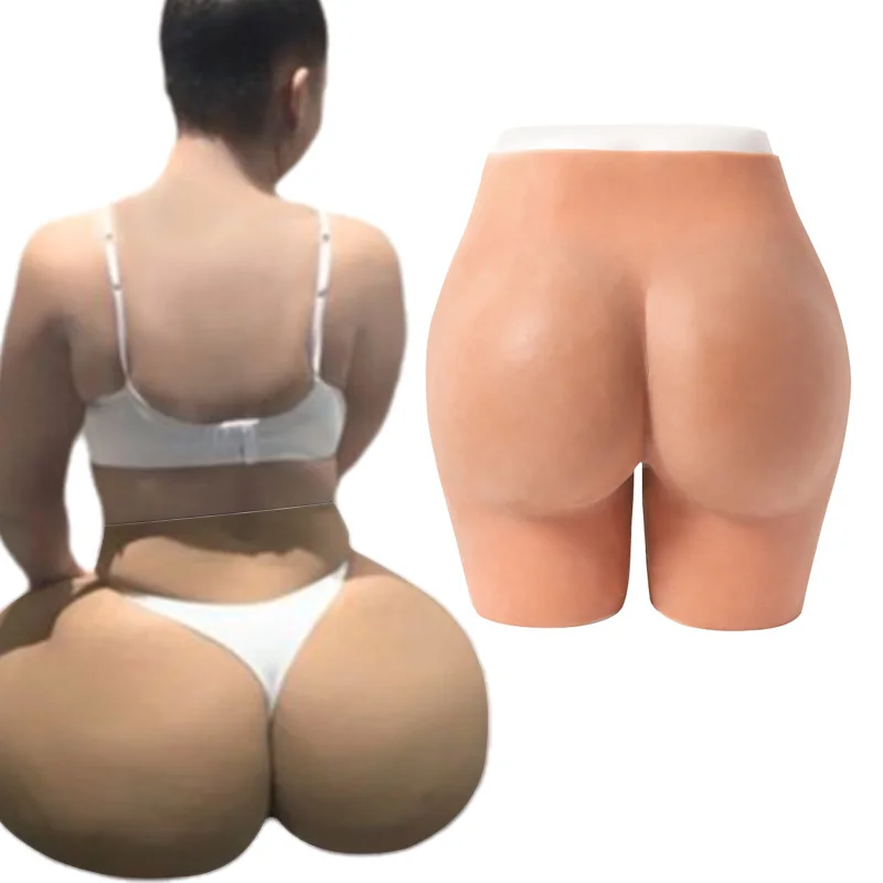 Sexy silicone buttocks pants silicon pants for soft silicone buttocks and enhanced hips pads underwear fake butt plug