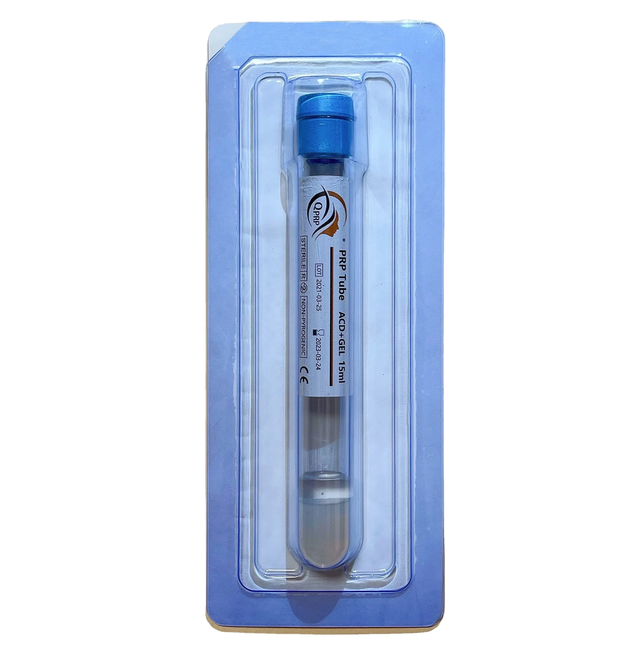 High concentration 15ml glass and plastic PRP tubes with gel and anticoagulant