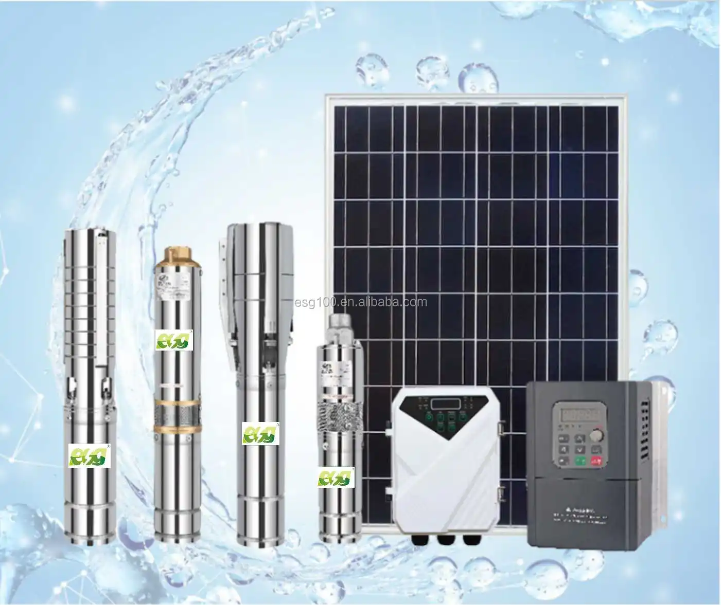 ESG 100m head  for irrigation solar water pump 3 Inch  DC 36v 210w solar water pump with panel