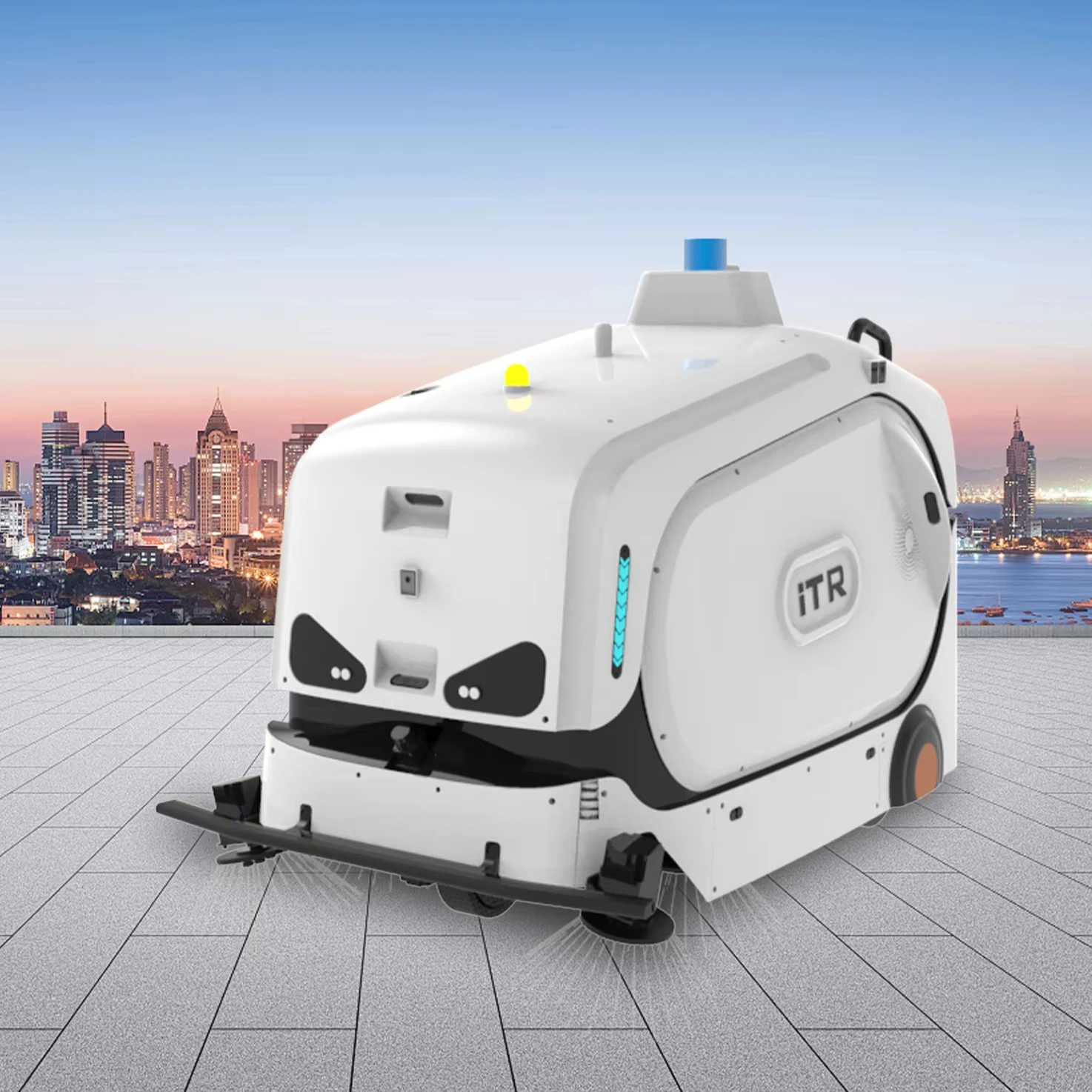 Hot Sale iTR W1 Outdoor Commercial Cleaning Robot for Parking Lot Tow Road Sweeper for Sale