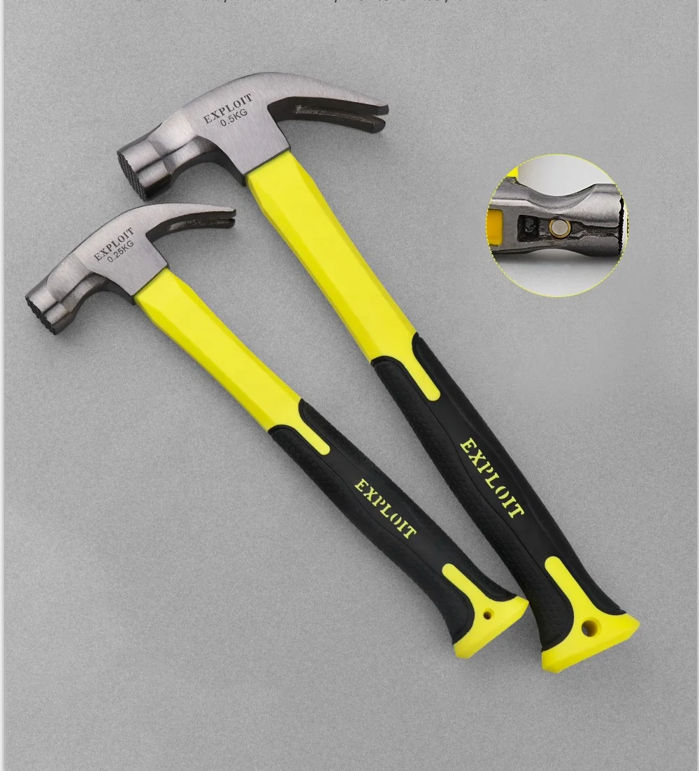 Professional Multi Function Heavy Duty Hand Tool High Carbon Steel Portable Construction Claw Hammer with TPR handle