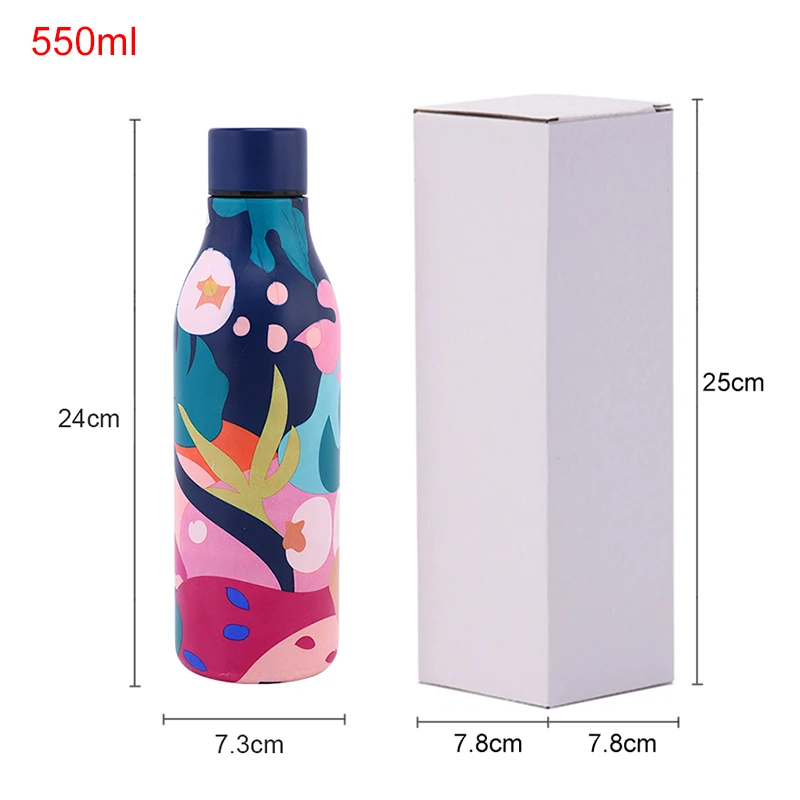 BPA Free Customized 550ml Sports Water Bottle with Leak-Proof Lids  Double Walled Insulated Thermos Flask with Heat-Transfer
