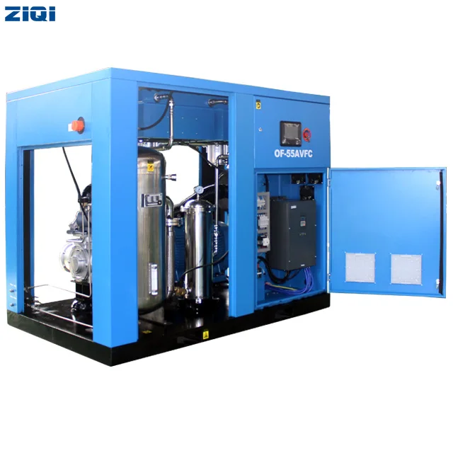 Low noise 55 kw 116 psi air-cooling oil-free screw air compressors with outstanding manufacturer for direct driven