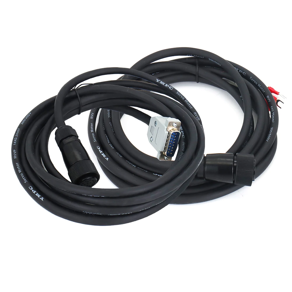 WaveTopSign AASD AC Servo Motor Power Cable + Encoder Cable 3M 5M Length Good Quality For 100-750W Servo Motor