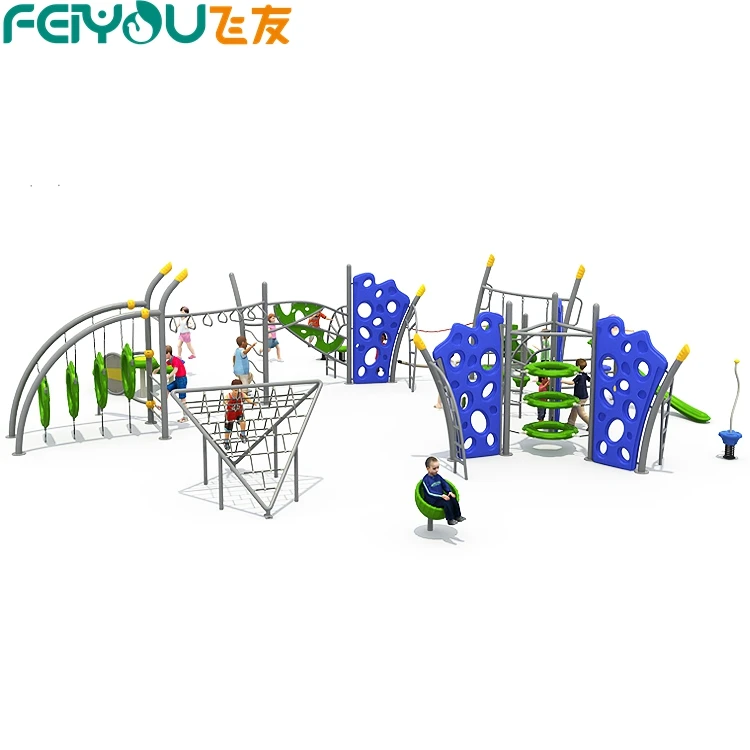Adventure Outdoor Playground Rope Ninja Warrior Obstacle Course Fitness Equipment  For Kids