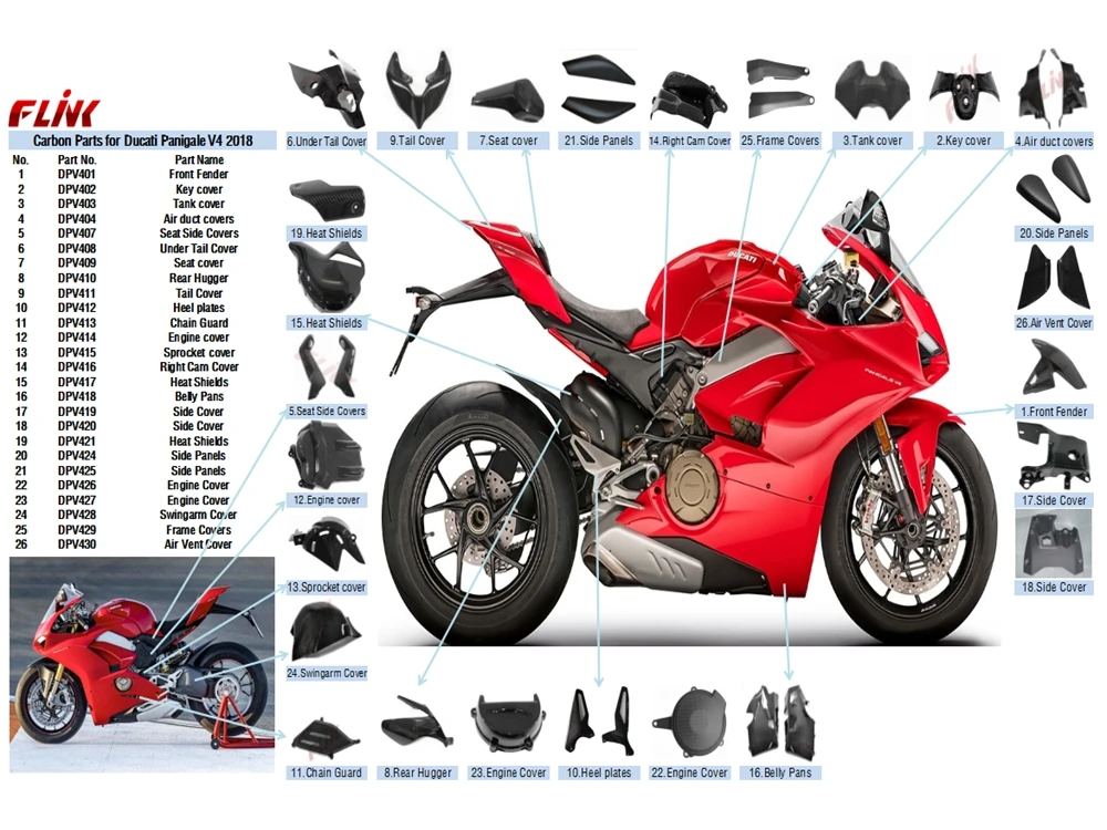 Full Carbon 100%  Motorcycle Chain Guard Cover  for Ducati Panigale V4 2018 +