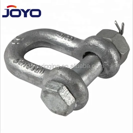 hot dip galvanized G2150 drop forged Dee  lifting marine bolt type safety pin d shackle