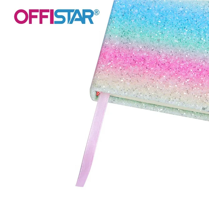 Shing Glitter School Office Notebook Stationary Notebook Journal A4 A5 With Gradient Color For Gift Students
