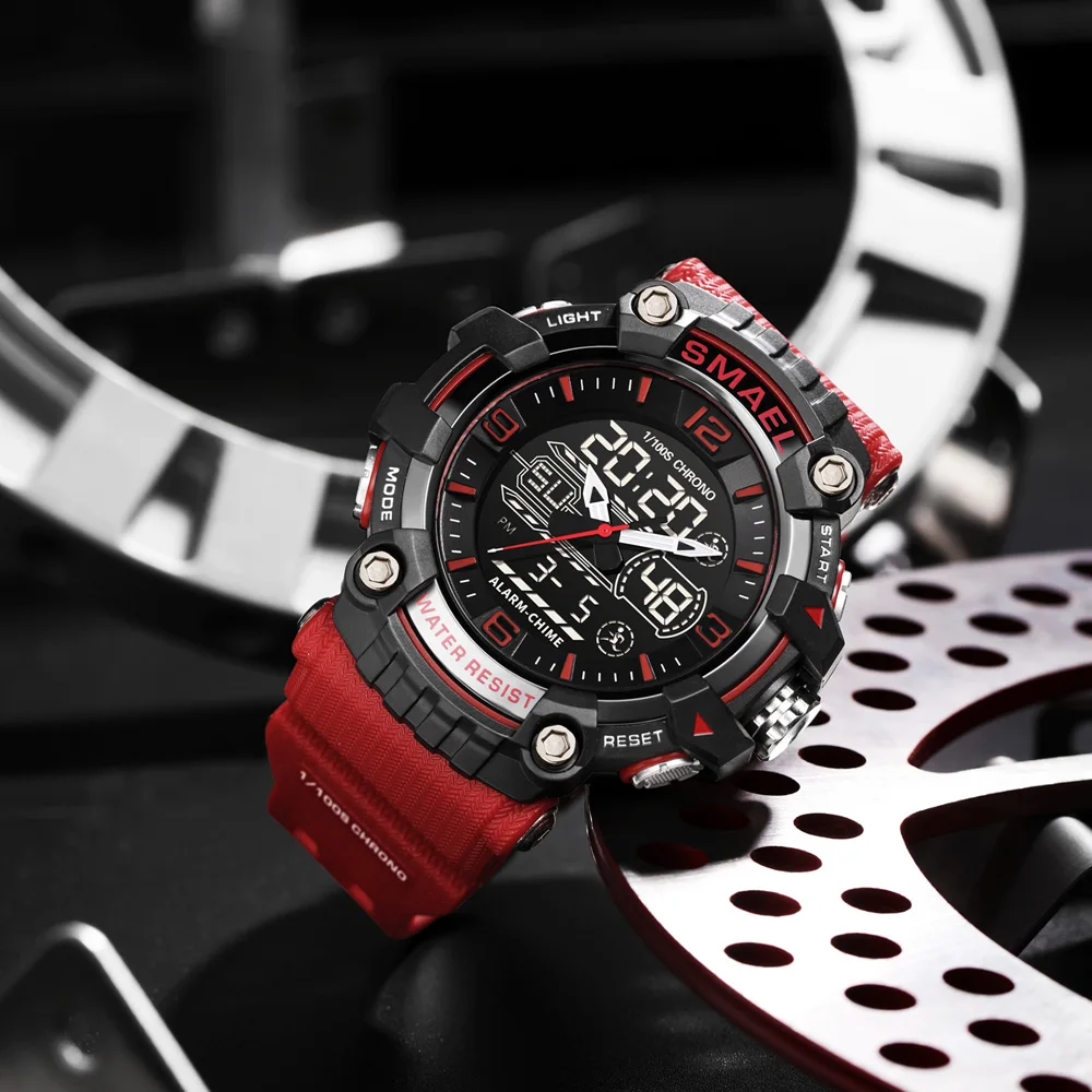 SMAEL 8089 analog digital wrist watch 5 atm waterproof digital Reloj Mens wrist watch good quality