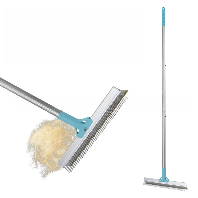 Reusable Large Metal Lint Remover Brush Adjustable Long Handle Carpet Rake Pet Hair Remover