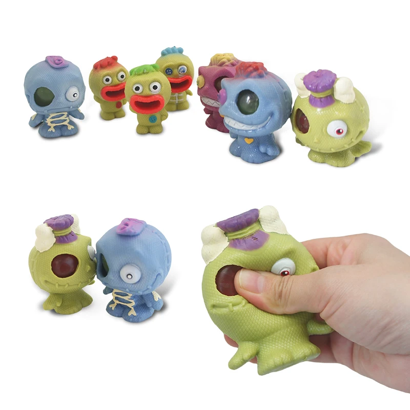 Decompression Voodoo Doll Toy Soft TPR Eyes Out Prank Toy Halloween Popular Gift Funny Toy Filled with Beads Ball