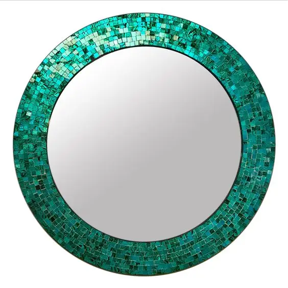 YIXIN high quality Exquisite Crackle Square Shape Mosaic Glass Mirror Glass Bathroom Mirror cosmetic mirror Glass