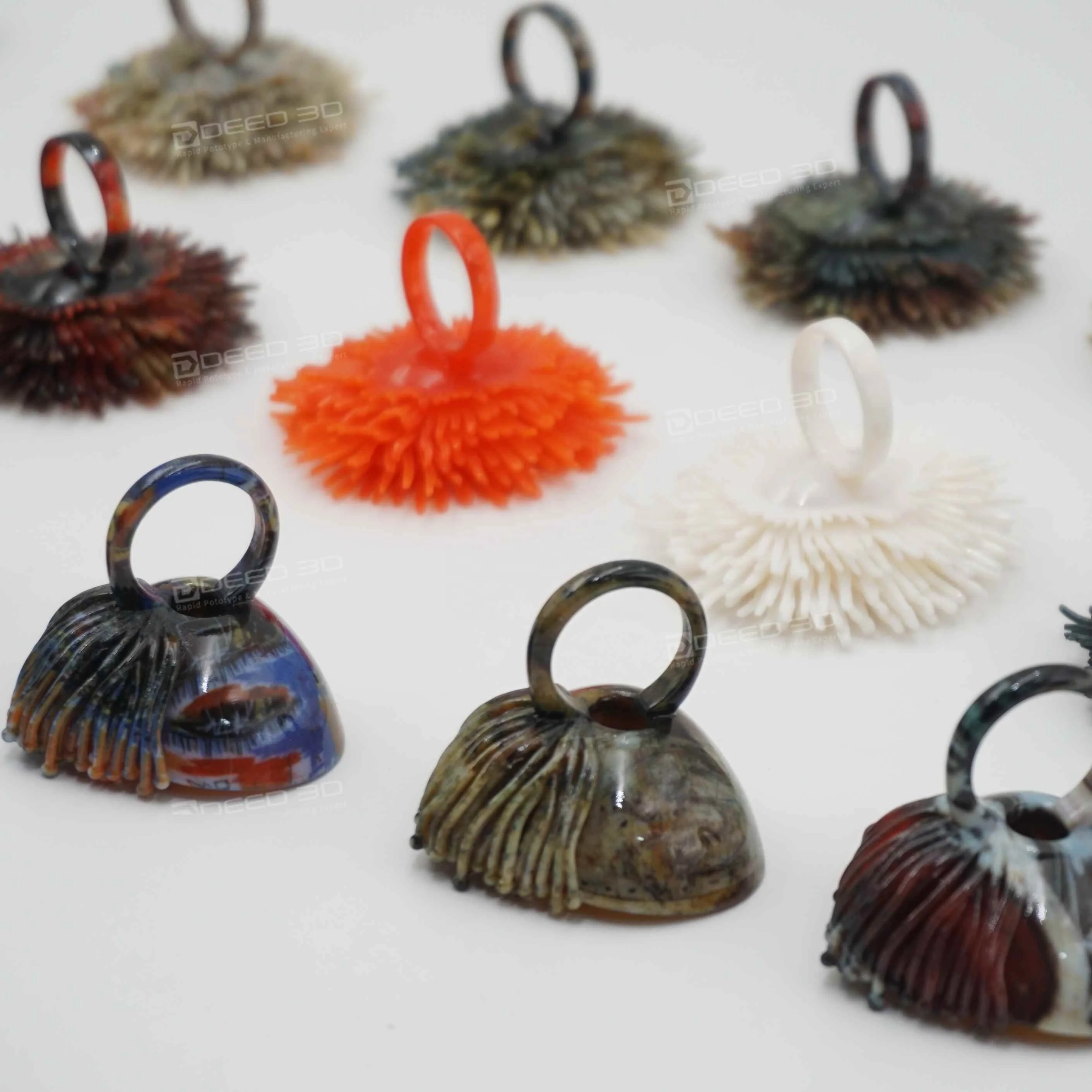 3d print customization jewelry art craft full color ring necklace multi-color plus transparent Polyjet high quality resin