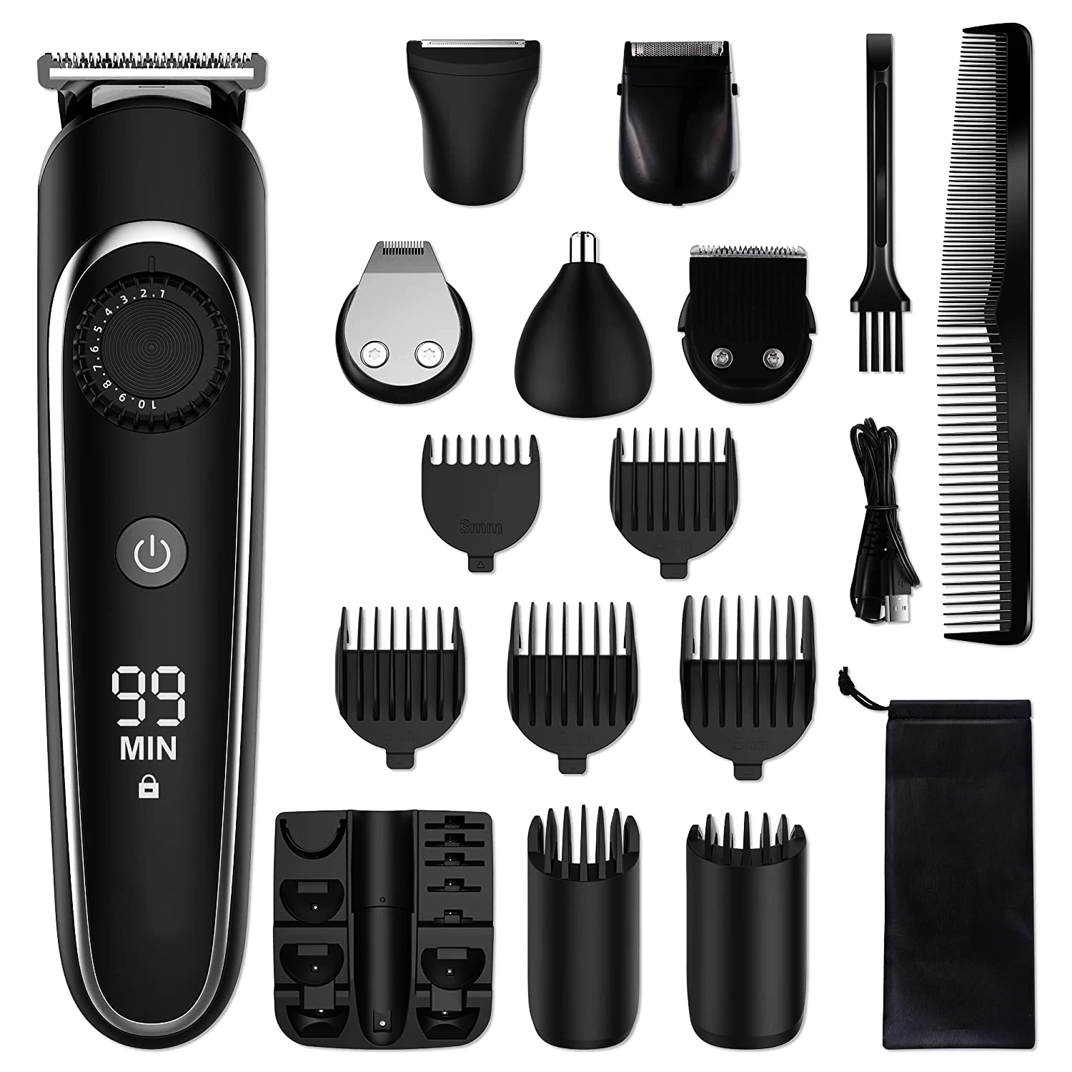 Multifunctional man grooming tool 5 in 1 Hair clipper set  Men Haircut and clipper Beard razor body hair shaver nose trimmer