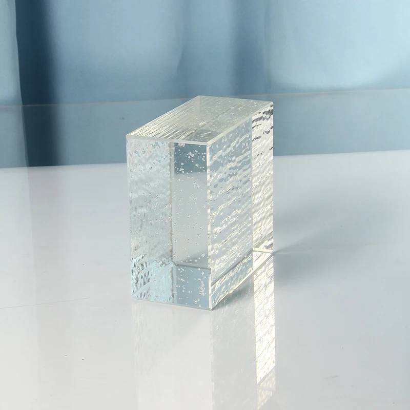 Clear and transparent bubble glass bricks are used in the partition decoration wall tiles of the hotel lobby conference room