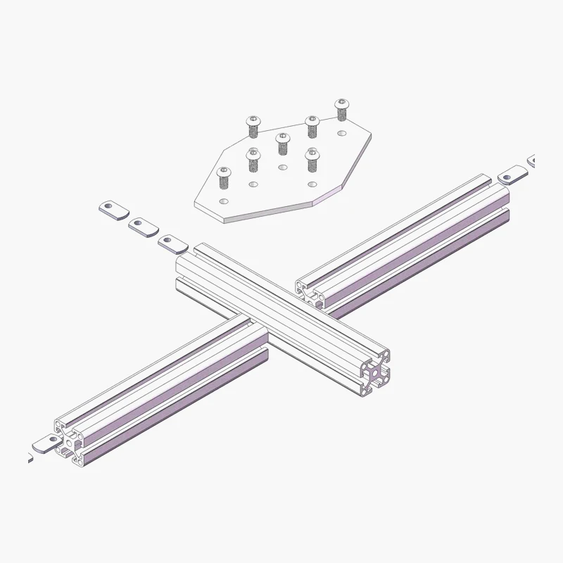
6086 7 hole cross joining plate 3030 wall shelf bracket 30 wall shelf plate 30 machine connector 30 series for aluminum profile 
