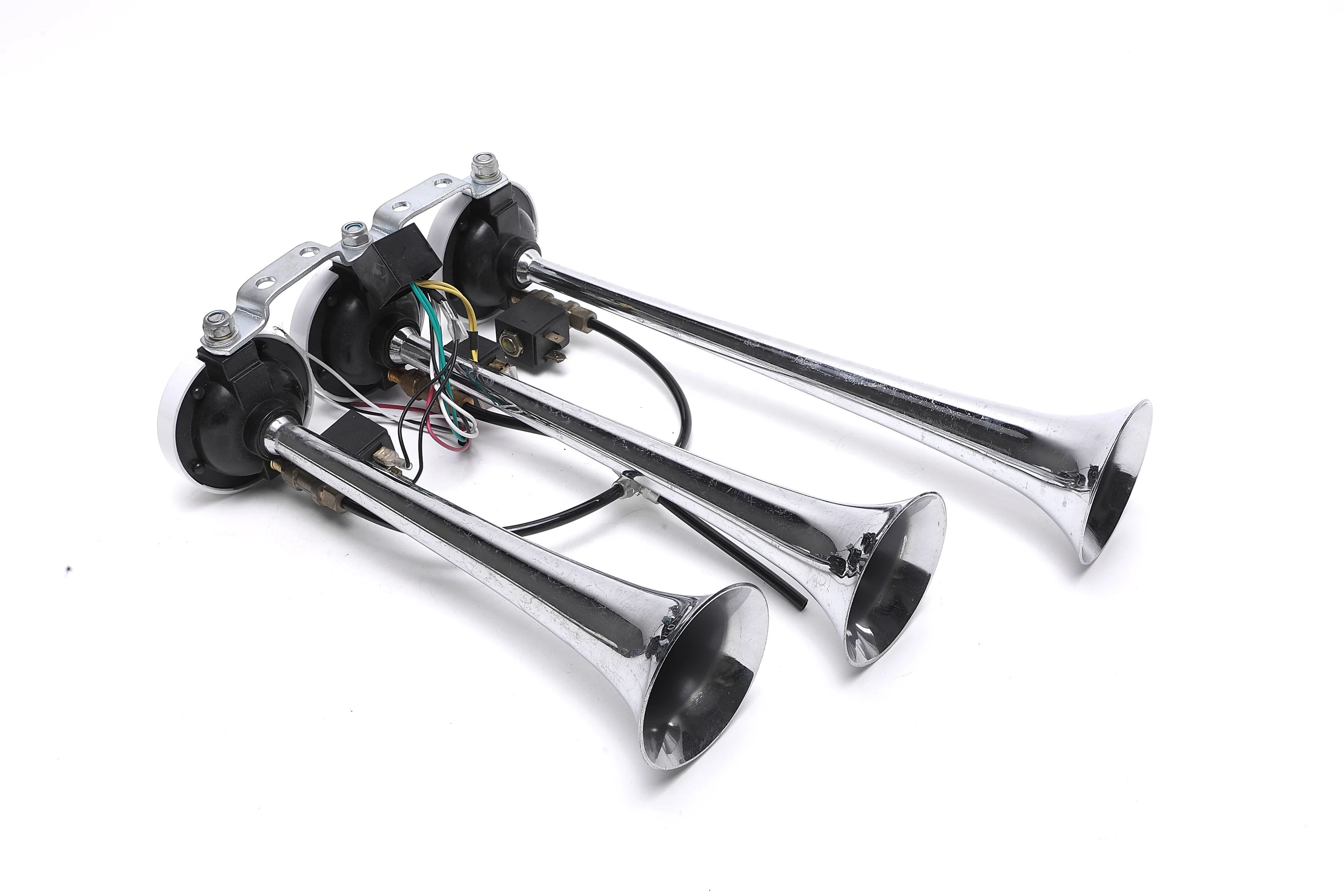 ZH-022 truck air horn 24V Factory price Super Loud Dual Trumpet Silver Electric air pressure horn