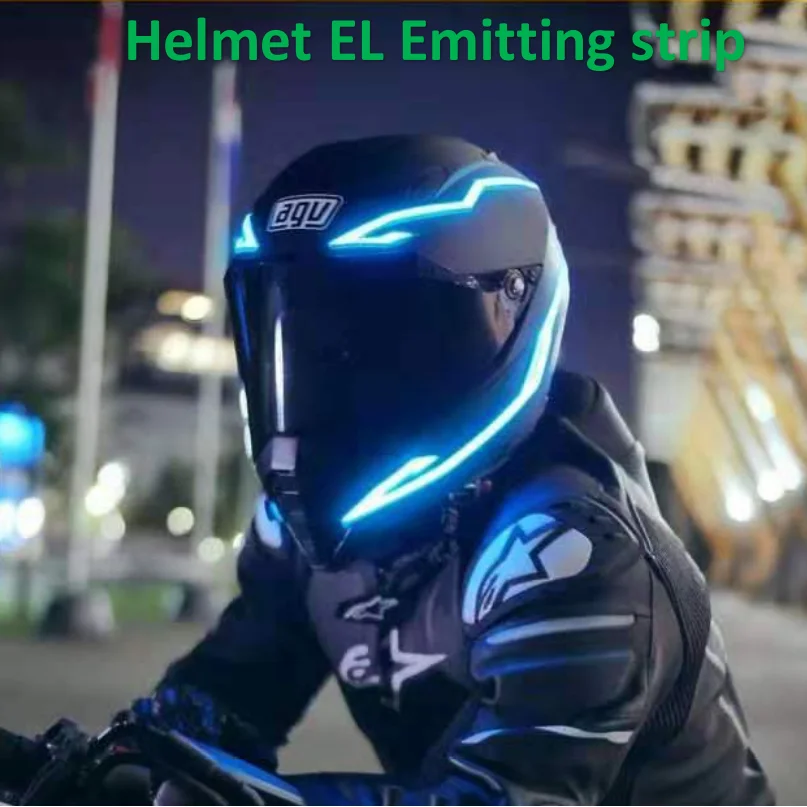 2021 новый стиль мотоциклетный шлем украшение автомобиля El полосы разных цветов со светодиодной подсветкой лента с 3 режима