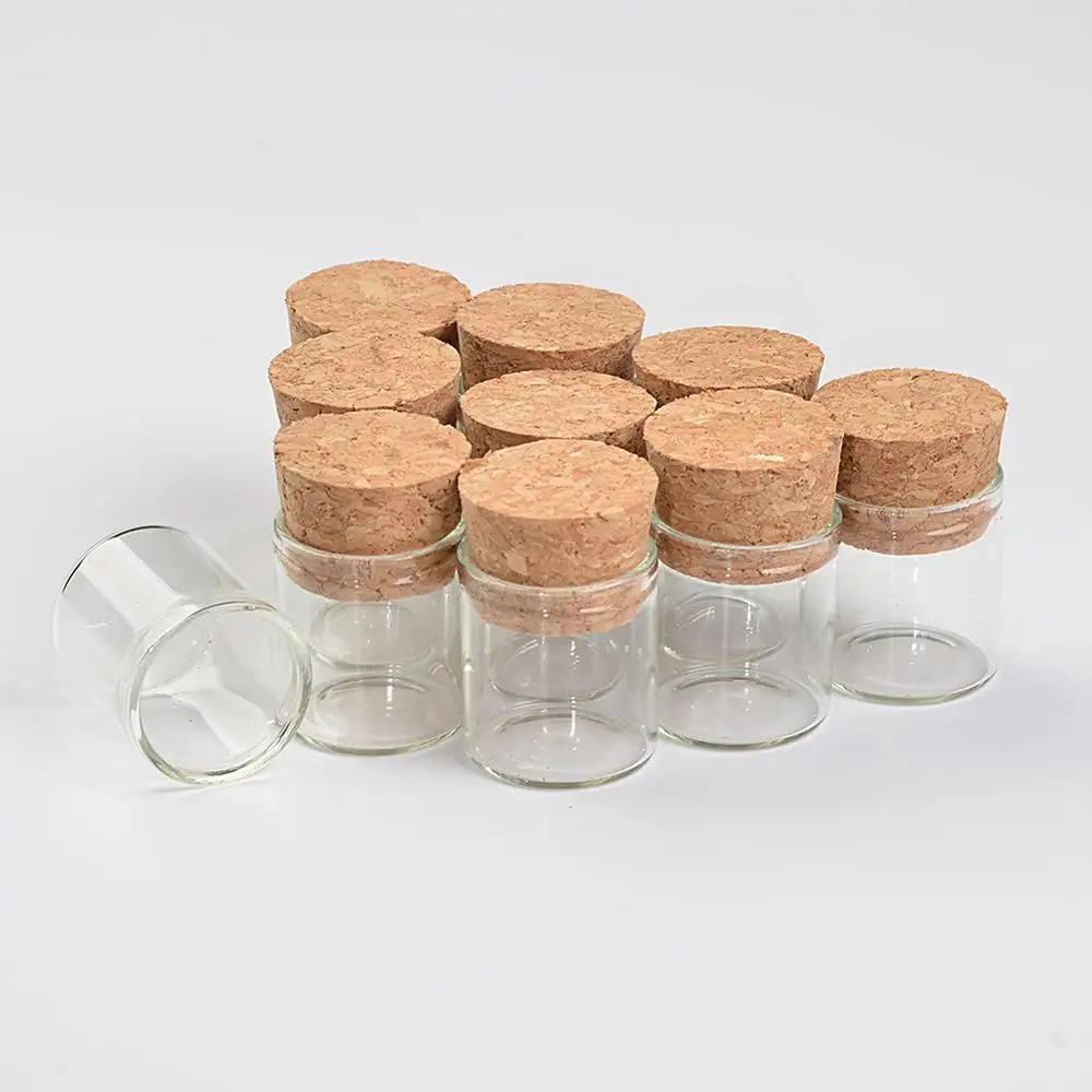 4ml Small Glass Vials Jars Test Tube With Cork Stopper Empty Glass Transparent Clear Bottles