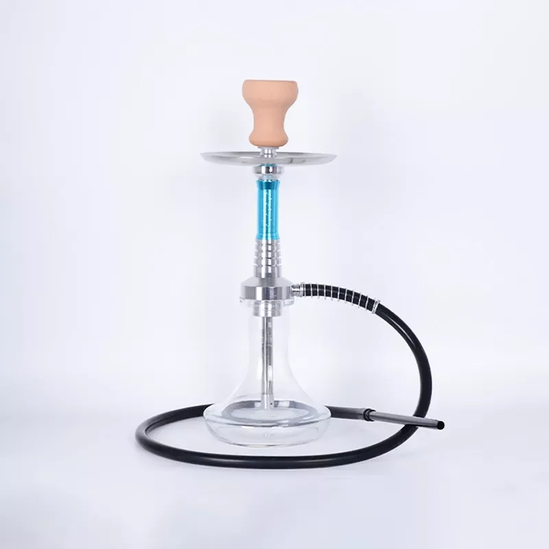 NEW Design Aluminum Hookah Set Shisha with Accessories Glass Vase Huka Sheesha Portable Nargile Hookah