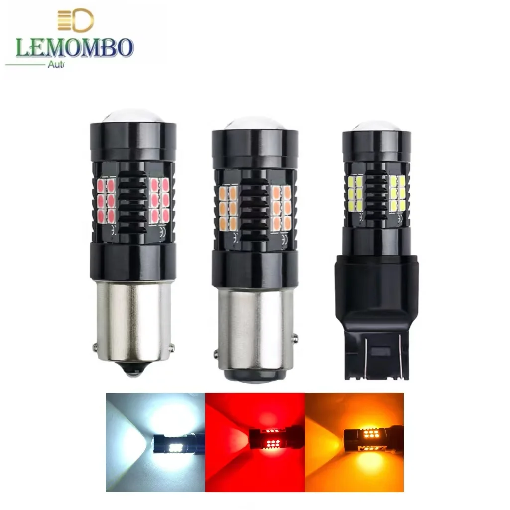 Car turn signal light LED brake bulb 3030 21SMD S25 1156 BA15S BAU15S 1157 BAY15D T25 3157 T20 7443 Canbus reverse tail lamp DRL