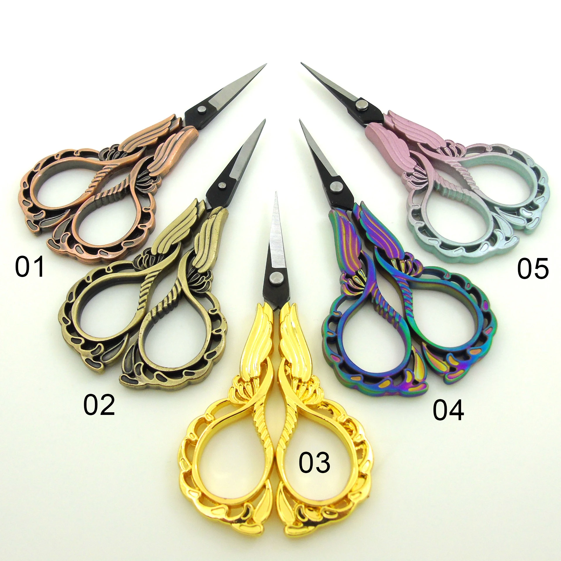 Orchid Plum Blossom Scissors Gift Buddha Hand Made Lotus Scissors Cross Embroidered Thread Head Scissors