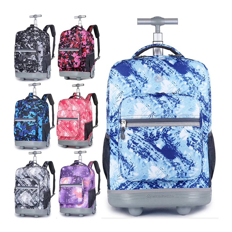 18 inches Wheeled Rolling Backpack for Boys and Girls School Student Books Trolley Bag