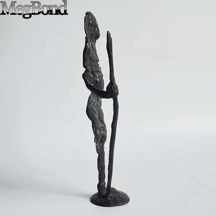 Cast iron metal bronze Minoria african statue for  home,  Mini metal man statue