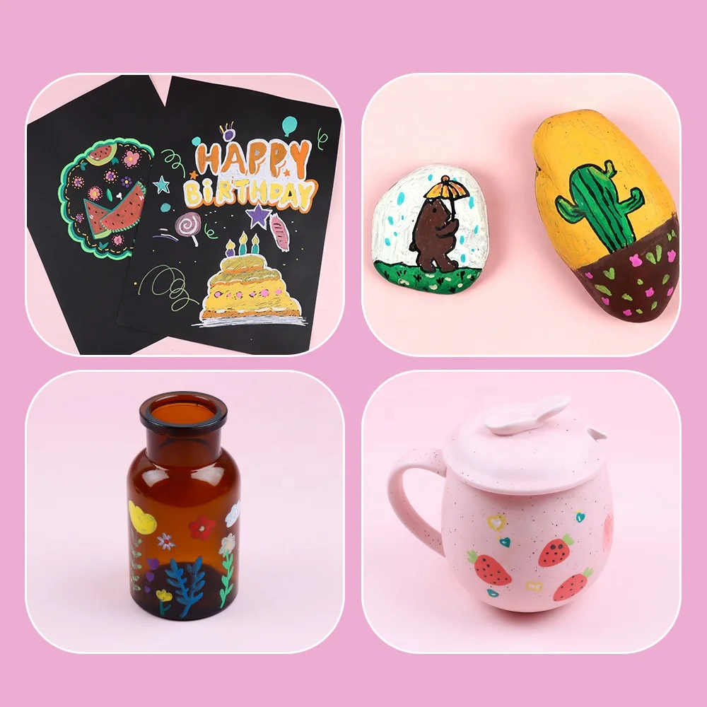 12 Colors Acrylic Ceramic Pen Graffiti Water-Based Pen Paint Marker Pen Acrylic Markers Paint Marker