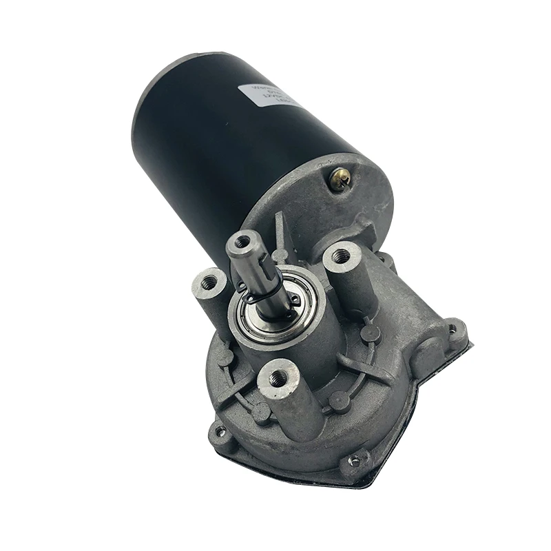 D63 PMDC dc worm gear electric 12v 50rpm with customized encoder bronze/plastic worm gear