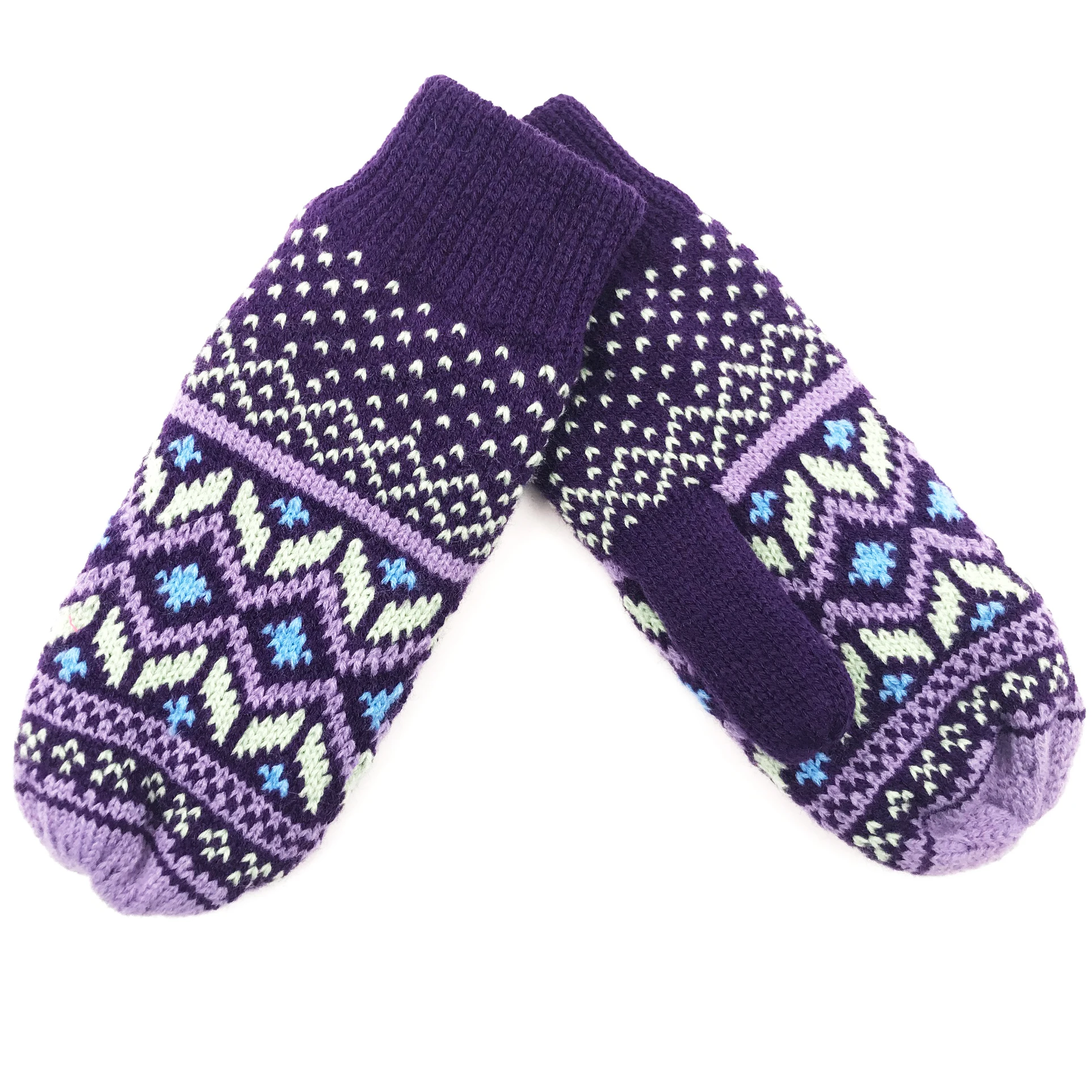 Wholesale Custom Logo Acrylic Knitted Children Gloves Finger Mittens Kids Mittens Winter Wool Gloves And Mittens