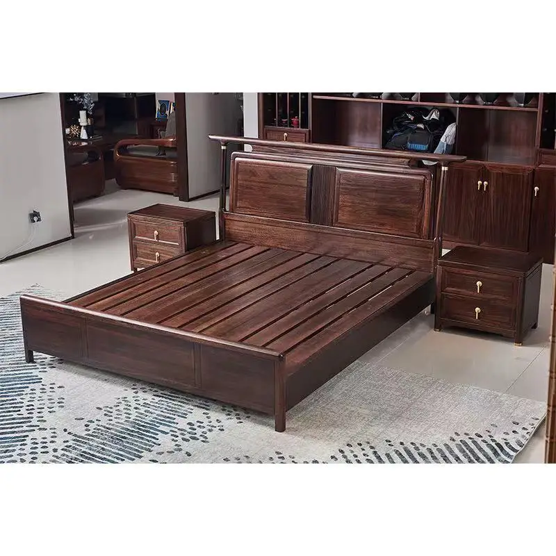 Bedroom Furniture Bed Frame Hotel Wooden Modern Double Bed frame