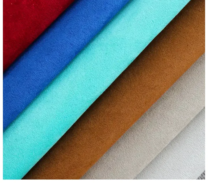 Wholesales High quality cheap price 100% polyester knitted suede plain dyed solids stock fabric Customizable soft