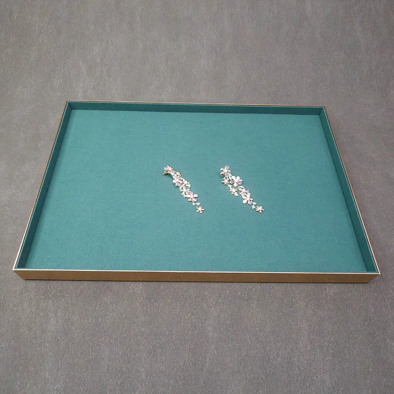 New Arrival Metal Frame Luxury Microfiber PU Tray Necklace Display Large Capacity Jewelry Tray