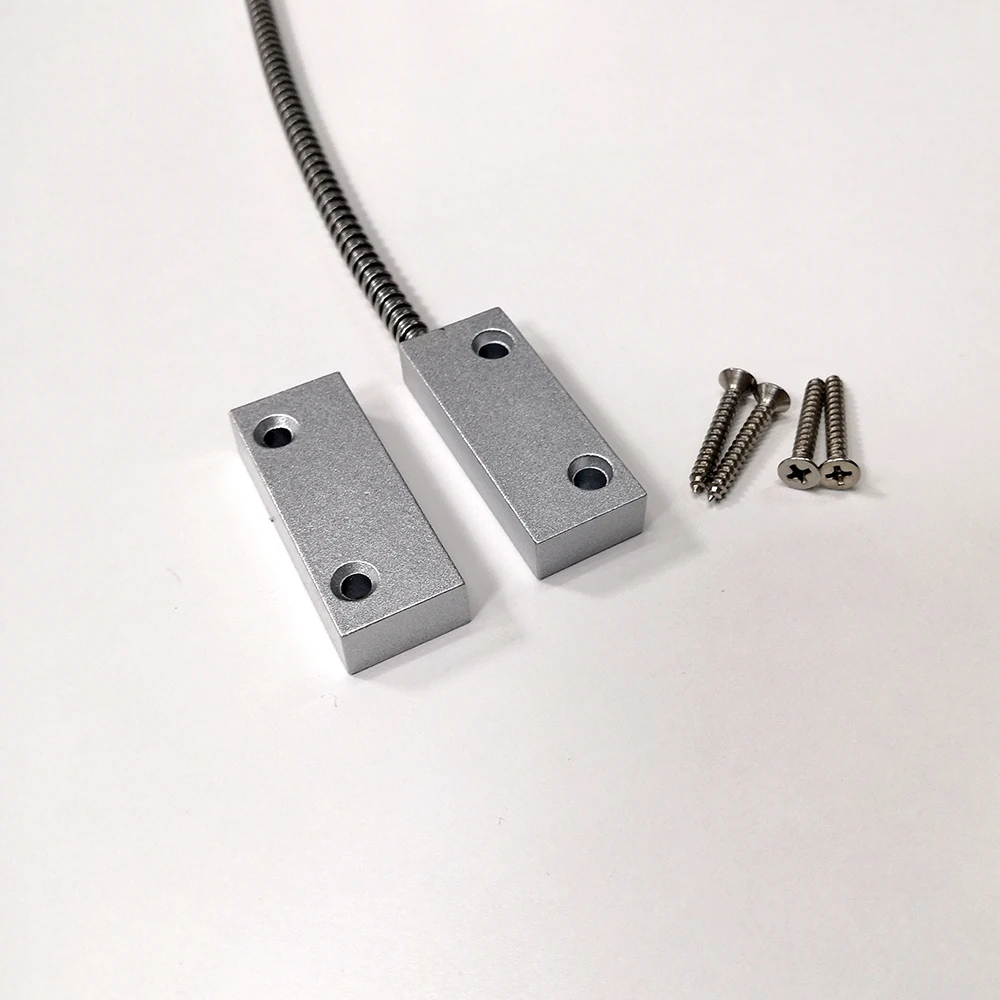 metal door magnetic contact with armored cable  used for alarm system MCS-52A
