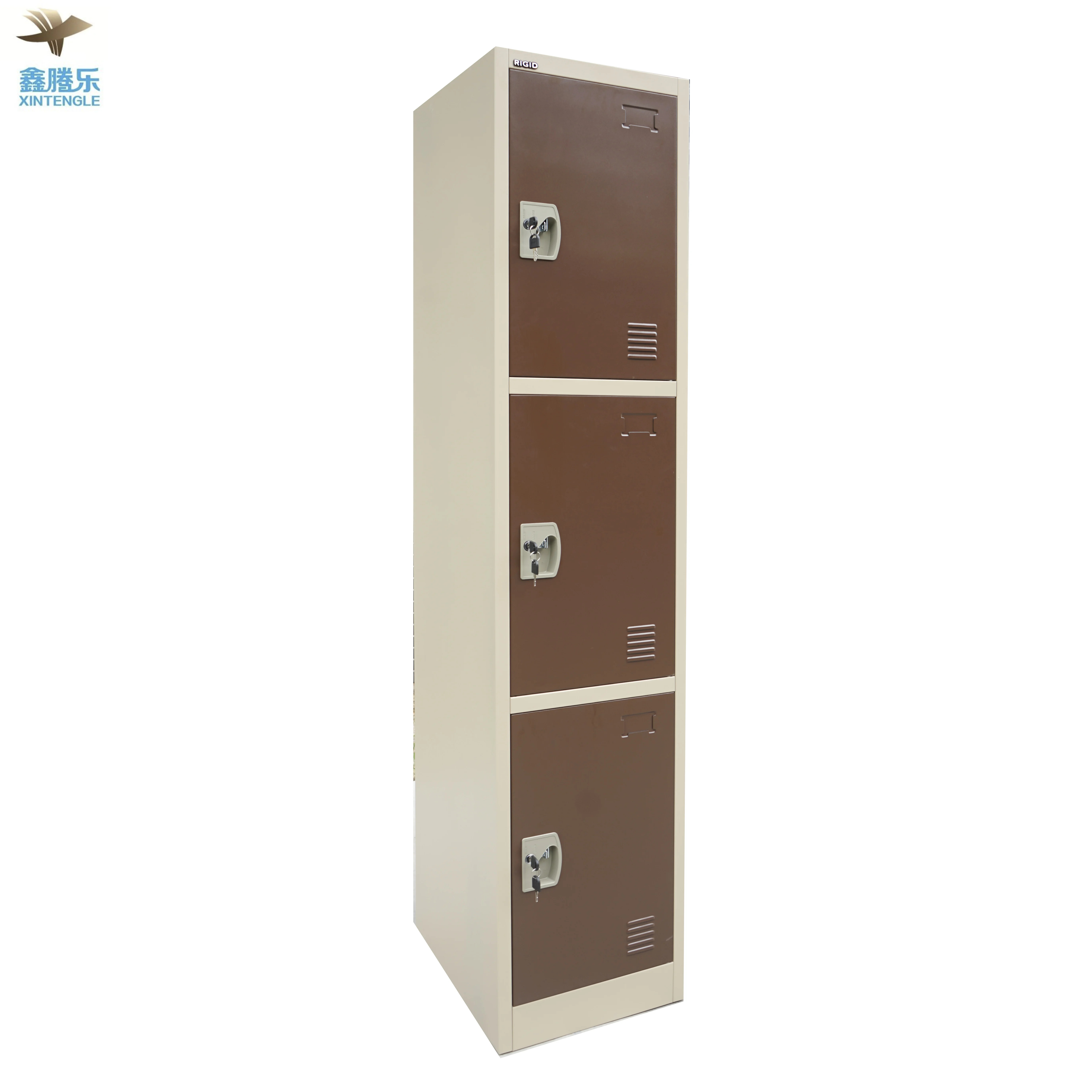 modern Popular use Steel Compartment Metal Cloth Locker Almari Single 3 Door Single Tier Lockable School Cabinet for storage