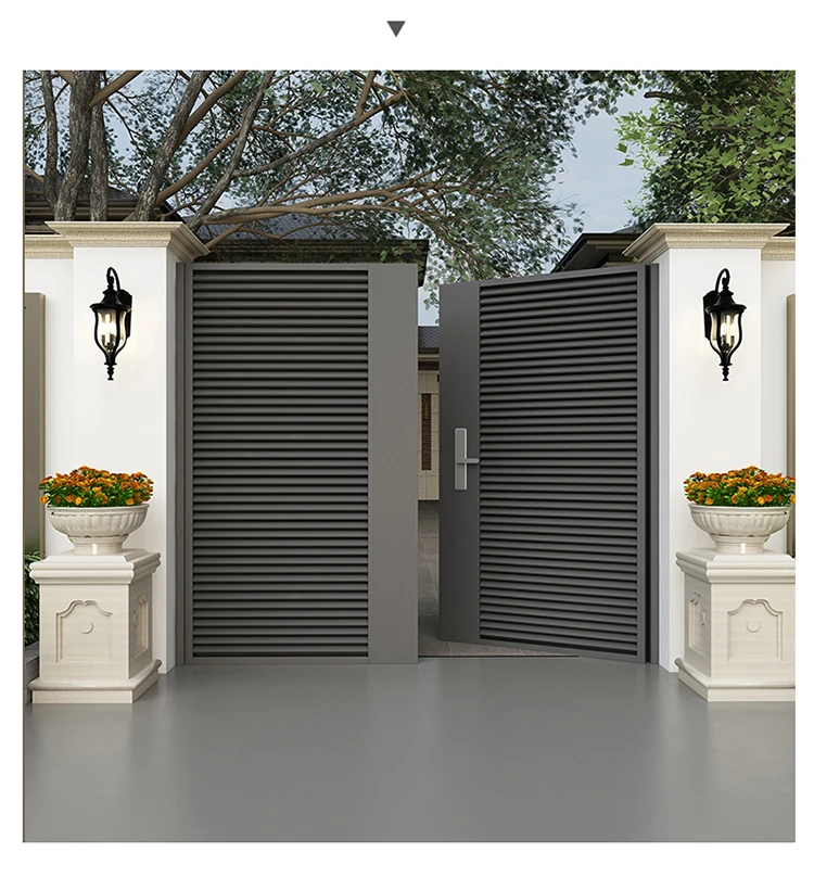 OFDT Custom House Garden Aluminium Main Gate Designs Laser Cut Powder Coated Metal Garden Fence Gate