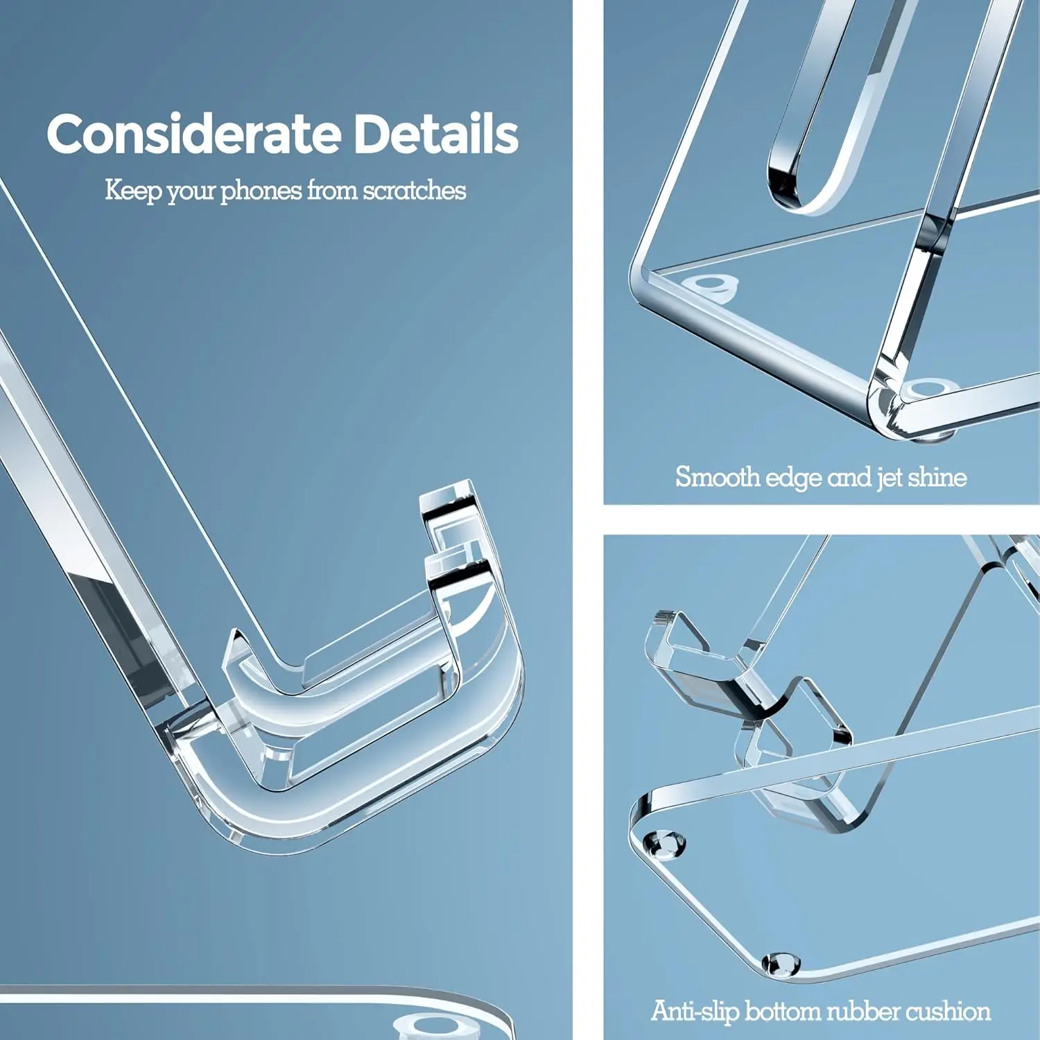 Desktop Transparent Acrylic Mobile Phone Display Stand Simple Carry Plexiglass Cell Phone Pad Tablet Display Stand