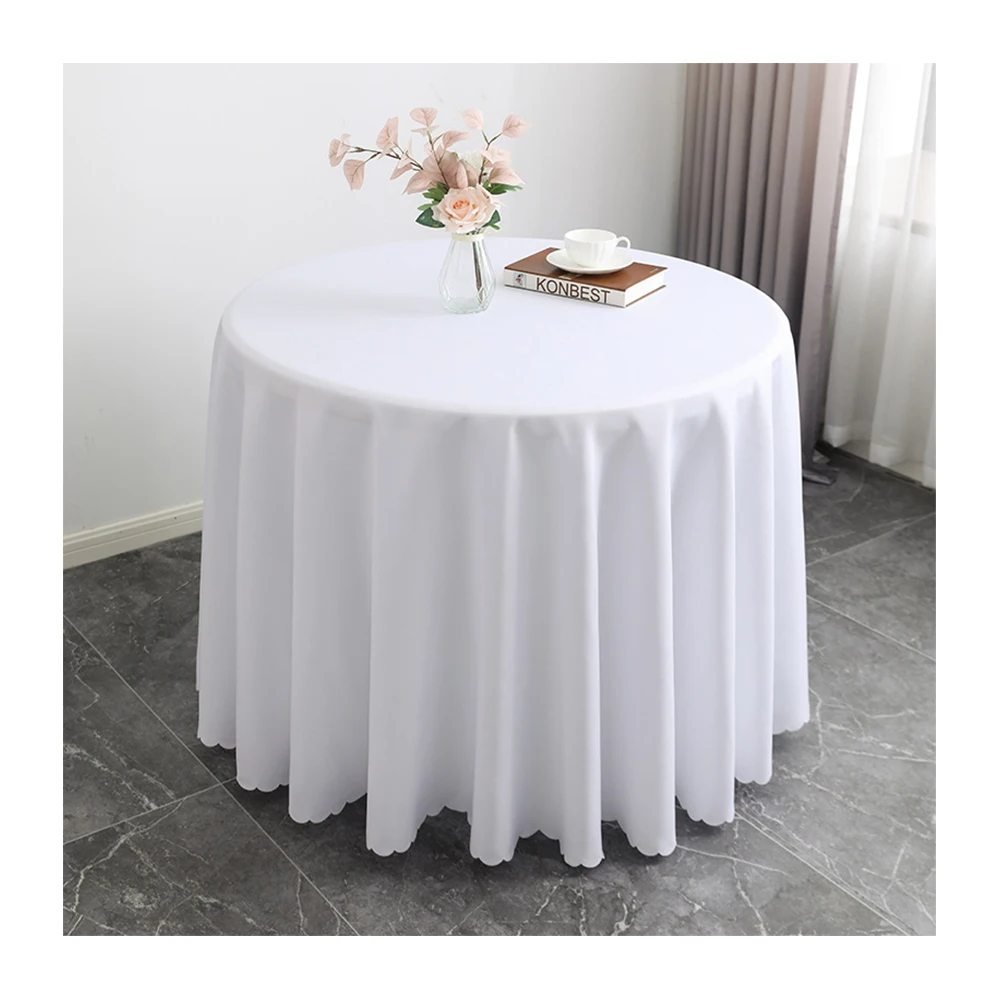 Wholesale polyester table cloths round dinning table cloth for weddings banquet decorations