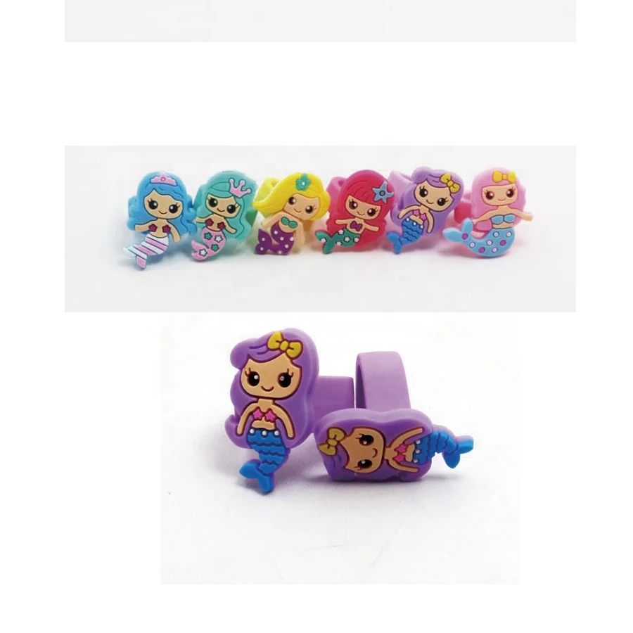 Mermaid Plastic PVC Soft Ring Toys for candy chocolate surprise eggs