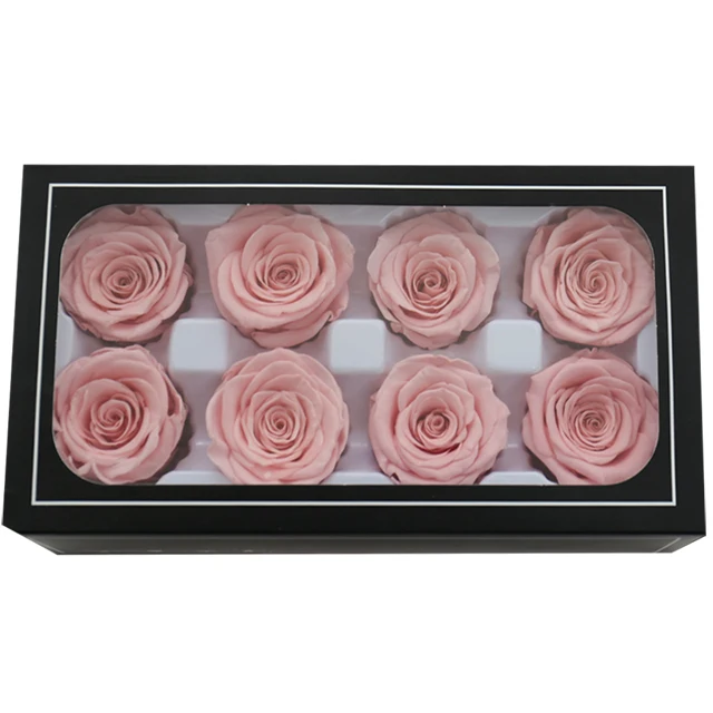 wholesale 8 pcs/box everlasting rose real touch dried flower preserved roses head 4-5 cm grade b