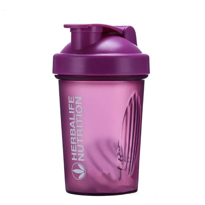 100% food safe BPA FREE plastic 0.4L gym sport cup shaker bottle with mixer