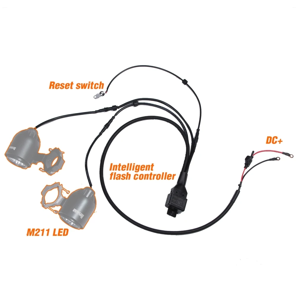 
Flash Control harness wiring Waterproof with Motorcycle Handle Switch for auto car truck ATV fog work light spotlight 